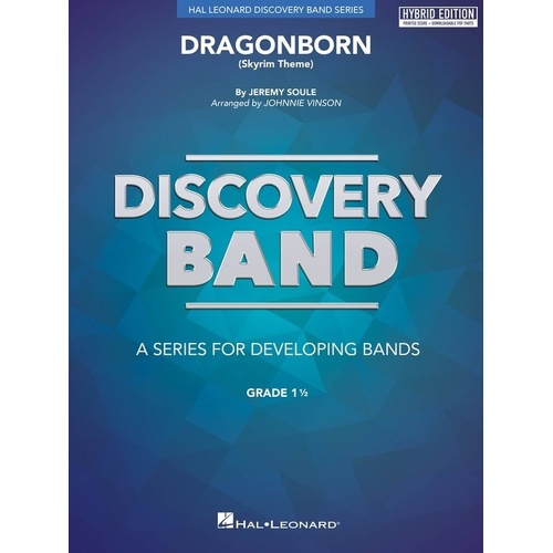Dragonborn (Skyrim Theme) Concert Band Arrangement by Johnnie Vinson, Hal Leonard, 12 Pages