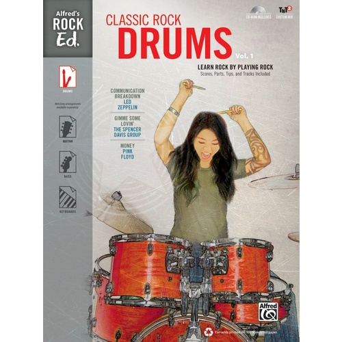 Alfreds Rock Ed Classic Rock Drums Vol 1 Book/CDrom