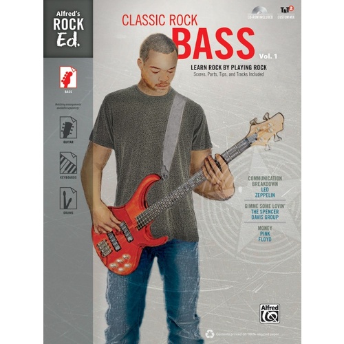 Alfreds Rock Ed Classic Rock Bass Vol 1 Book/CDrom