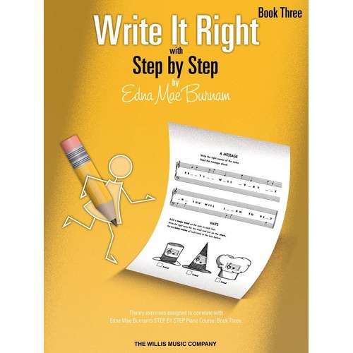 Write It Right Book 3 by Edna Mae Burnam, 24 Pages, Theory & Manuscript, Willis Music