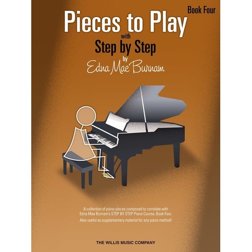 Pieces to Play Book 4 by Burnam, Piano Collection, 24 Pages, Willis Music