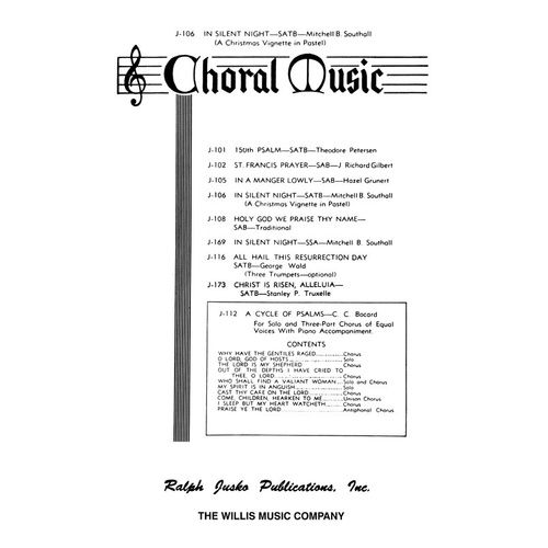 In Silent Night SATB A Cappella (Octavo)