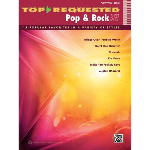 Pop & Rock Sheet Music PVG Collection with 15 Popular Songs