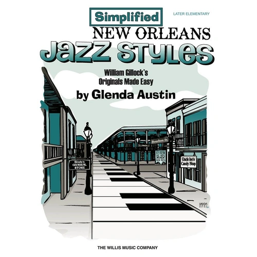 Simplified New Orleans Jazz Styles for Piano by William Gillock, 12 Pages, Willis Music