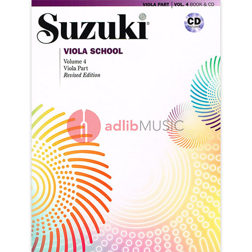 Suzuki Viola School Book/Volume 4 with CD (William Preucil) Revised Edition Summy Birchard 40694