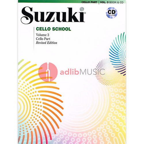 Suzuki Cello School Volume 3 with CD by Tsuyoshi Tsutsumi - International Edition Summy Birchard 40703