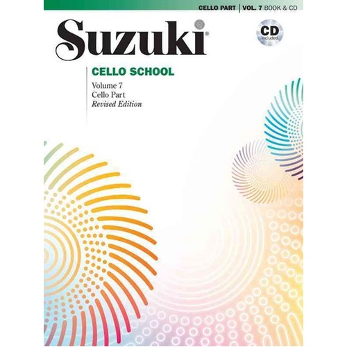Suzuki Cello School Book Volume 7 with CD by Tsuyoshi Tsutsumi - International Edition Summy Birchard 40751