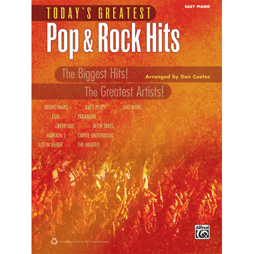 Today's Greatest Pop & Rock Hits - Easy Piano Sheet Music Collection