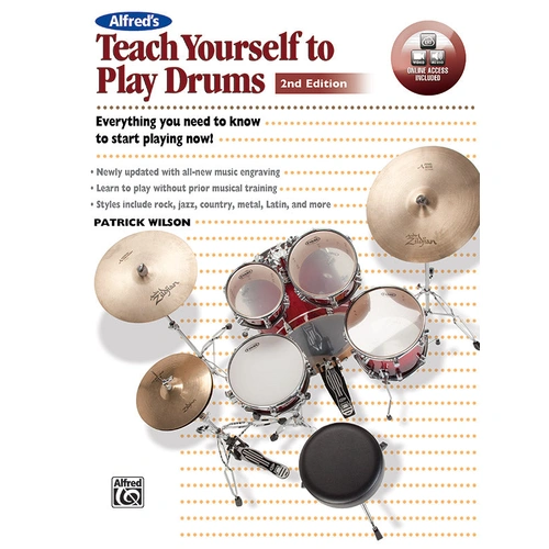 Alfred's Teach Yourself to Play Drums Book/CD/DVD 2nd Edition - Patrick Wilson