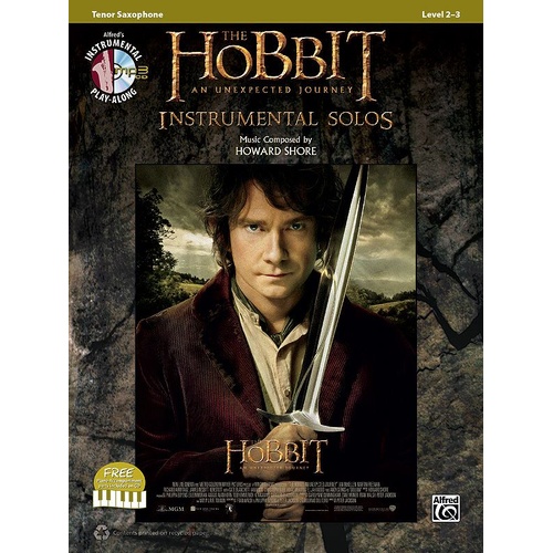 Hobbit Unexpected Journey Tenor Saxophone Solos Book/CD by Howard Shore - Alfred Music