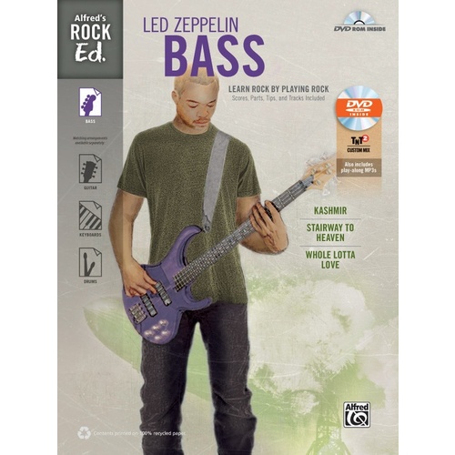 Alfred Rock Ed Led Zeppelin Bass Tab Book/DVDrom