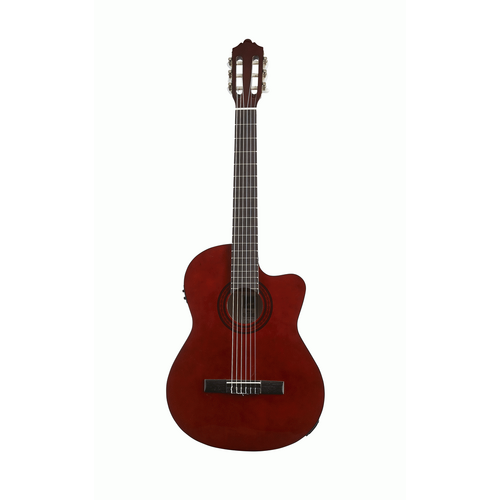 Ashton CG44CEQAM Classical Acoustic Guitar Wine Red