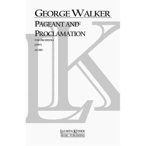 Walker - Pageant And Proclamation Full Score (Pod) (Music Score)