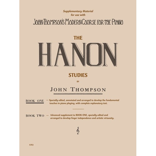 Hanon Studies Book 1 by John Thompson - 48 Pages, Piano Technique Companion, Willis Music