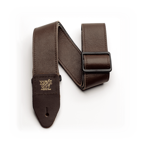 Ernie Ball 2 inch Tri-Glide Italian Leather Strap, Brown