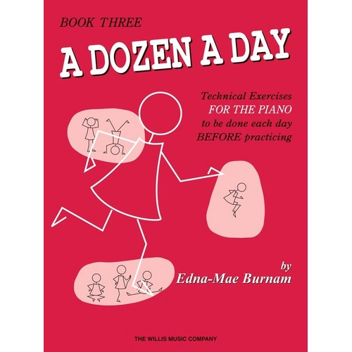 A Dozen a Day Book 3 by Willis Music - Piano Technique Exercises, 48 Pages