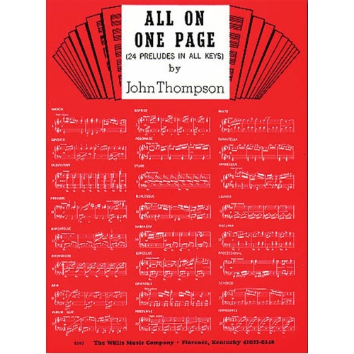 All On One Page (24 Preludes) (Softcover Book)