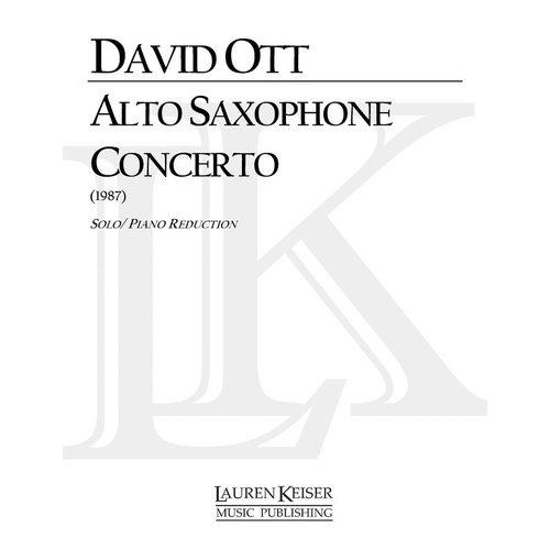 Ott - Alto Saxophone Concerto Alto Sax/Piano (Pod) (Softcover Book)
