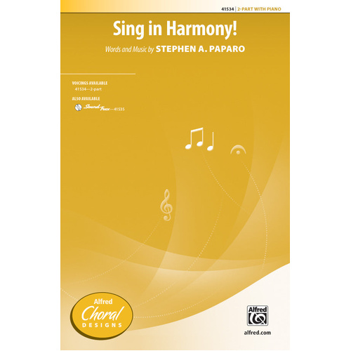 Sing in Harmony SA - Choral Sheet Music for Kids' Two-Part Harmony and Scat Singing