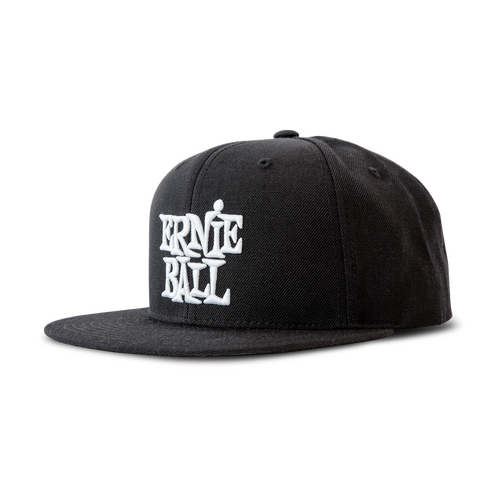 Ernie Ball Black with White Stacked Logo Hat  