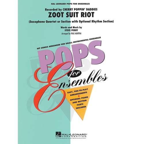 Zoot Suit Riot Saxophone Quartet by Paul Murtha, Hal Leonard, Pops For Ensembles Level 2.5, 1 Page