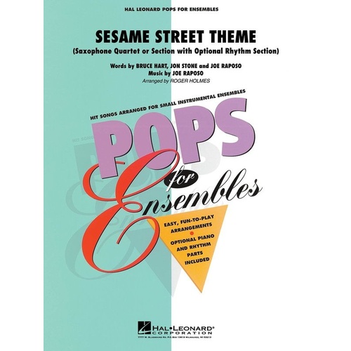 Sesame Street Saxophone Ensemble for Quartet by Hal Leonard