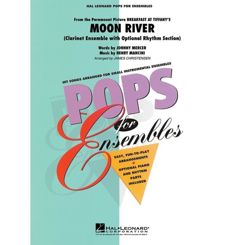 Moon River Clarinet Ensemble - Hal Leonard - Level 2.5 - Arranged by James Christensen - 1 Page