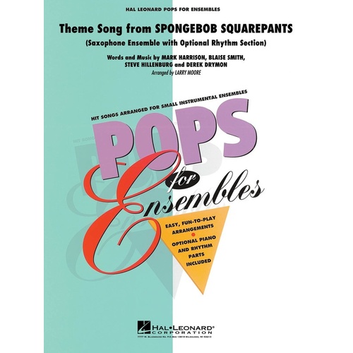 Spongebob Squarepants Pens2-3 Sax Ensemble (Music Score/Parts)