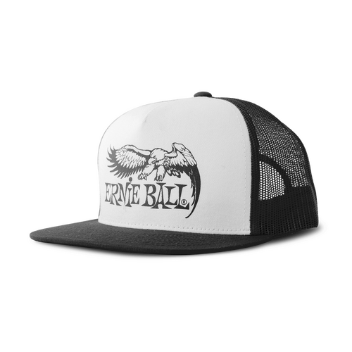 Ernie Ball Black with White Front and Black Eagle Logo Hat  