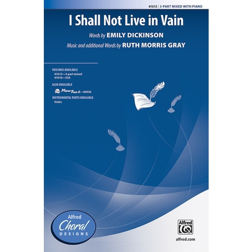 I Shall Not Live In Vain SAB