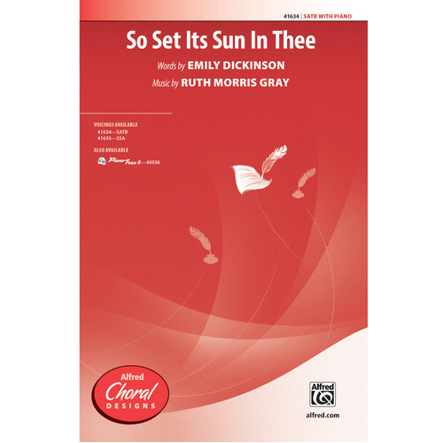 So Set Its Sun In Thee SATB Choral Sheet Music