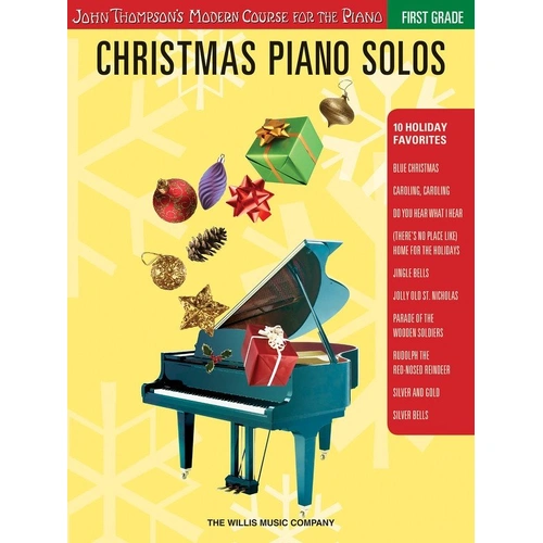 Christmas Piano Solos First Grade - 10 Arrangements of Popular Songs, 32 Pages, Willis Music