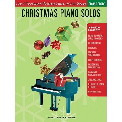 Christmas Piano Solos - 2nd Grade by Willis Music, 32 Pages, John Thompson's Modern Course for Piano