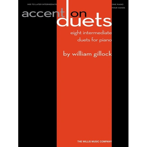 Accent on Duets: Piano Duet Collection by Willis Music, 72 Pages, Includes Popular Pieces like Jazz Prelude & Dance of the Sugar Plum Fairy
