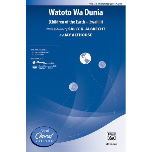 Watoto Wa Dunia SAB Choral Sheet Music with Swahili and English Lyrics
