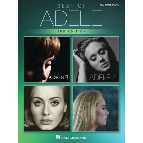 Best of Adele for Big Note Piano 2nd Edition - 12 Songs with Lyrics, 96 Pages