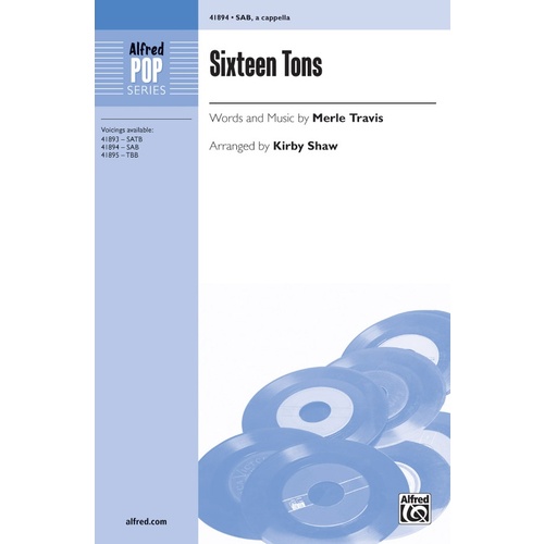 Sixteen Tons SAB Choral Sheet Music