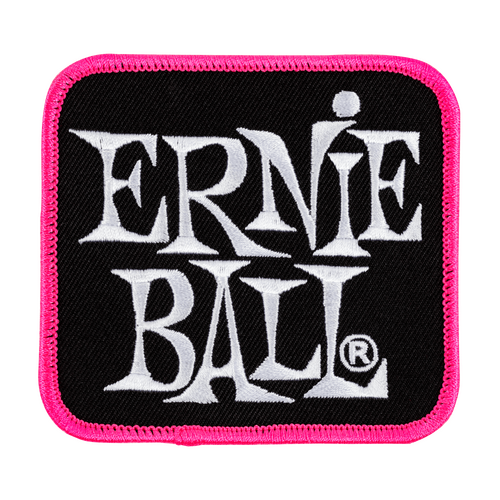 Ernie Ball EB Stacked Logo Patch Pink Embroidered