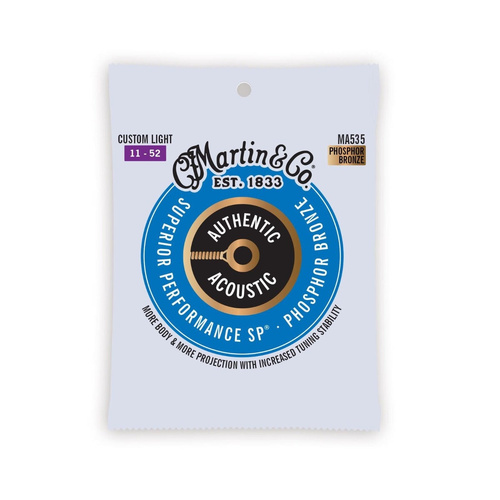 Martin Authentic Custom Light 11-52 Acoustic Guitar Strings 3-Pack
