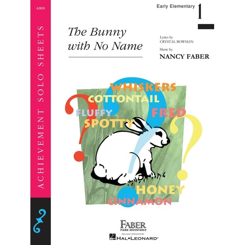 Bunny With No Name Early Elementary Piano Solo (Sheet Music)