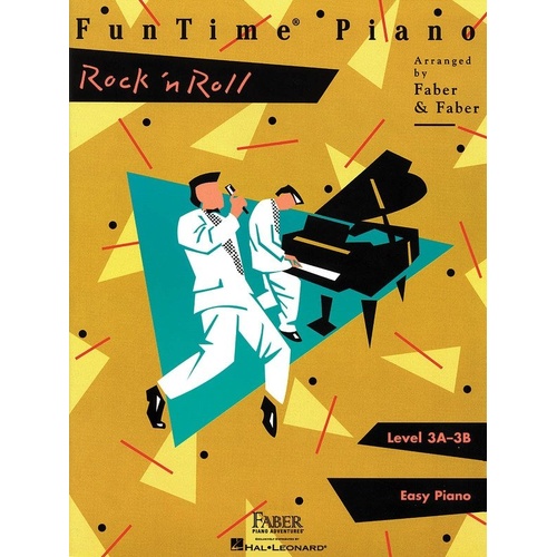 FunTime Piano Rock 'n Roll Level 3A - 3B by Faber Piano Adventures, 32 Pages, Early Intermediate Piano Solo Collection
