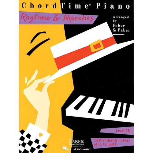 ChordTime Piano Ragtime and Marches Level 2B by Faber Piano Adventures, 28 Pages