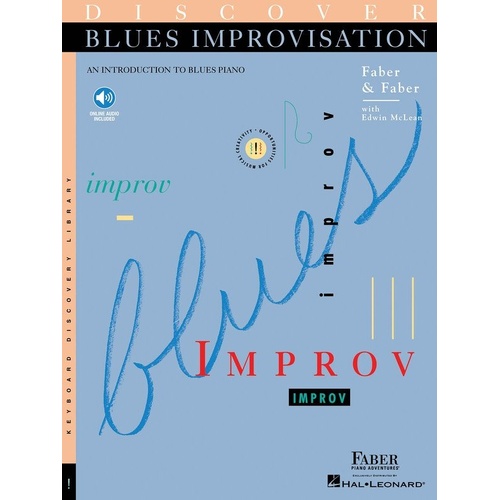 Discover Blues Improvisation Book for Piano - Faber Piano Adventures, 40 Pages, Includes Online Audio Access