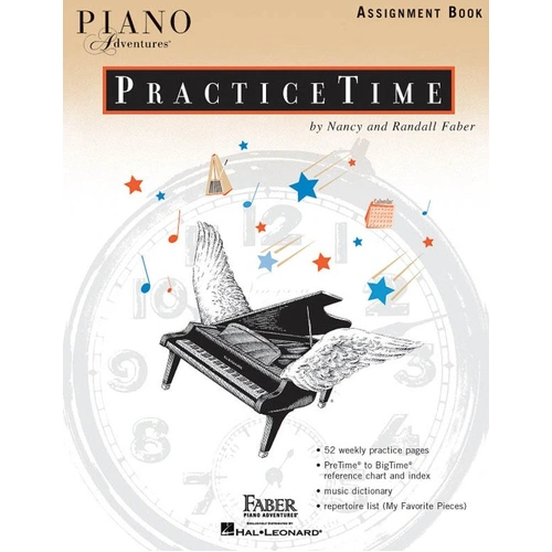 Piano Adventures PracticeTime Assignment Book - 64 Pages, Faber Piano Adventures Series