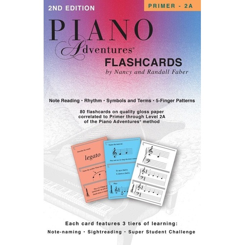 Piano Adventures Flashcards in a Box - 80 Color Note & Sightreading Exercises