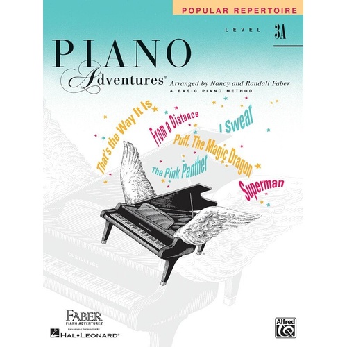 Piano Adventures Level 3A Popular Repertoire Book by Faber - 40 Pages, Includes Hits like I Will Always Love You and Puff the Magic Dragon