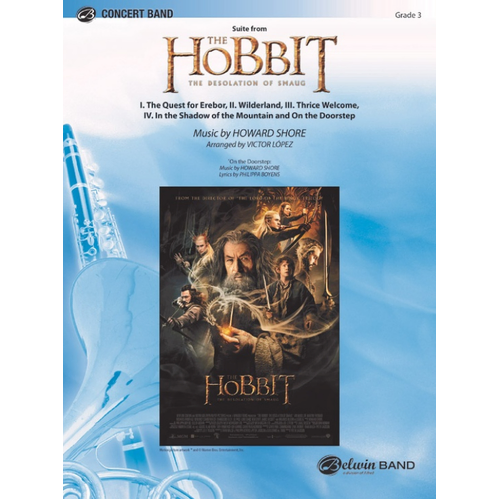 Suite the Hobbit Desolation of Smaug Concert Band Sheet Music Gr 3.5 Howard Shore