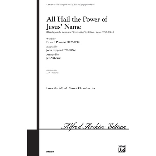 All Hail Power of Jesus Name SATB Arrangement Althouse