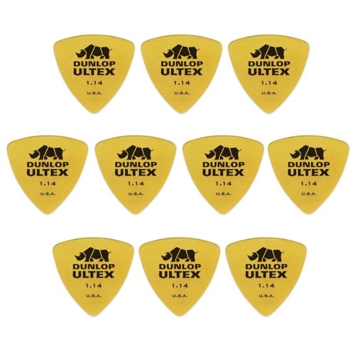 10 x Jim Dunlop Ultex Triangle 1.14MM Gauge Guitar Picks Plectrums, Bass