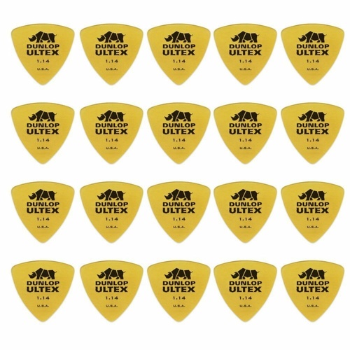 20 x Jim Dunlop Ultex Triangle 1.14MM Gauge Guitar Picks Plectrums, Bass